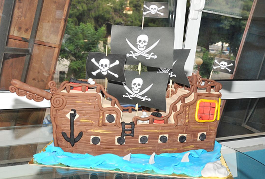 τούρτα γενεθλίων 3d πειρατικό καράβι